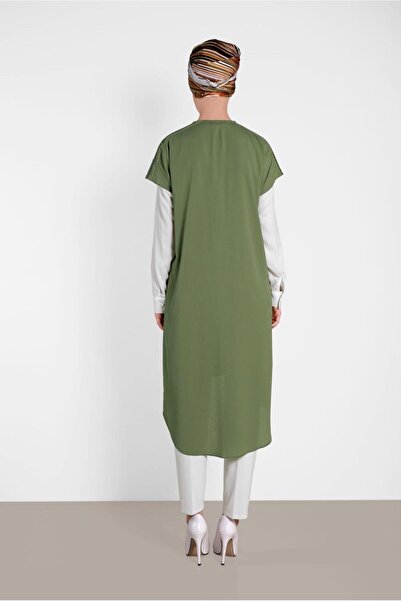 TRENDTESETTÜR Woman Khaki (A. KHAKI) 2&Printed Shoulder Detailed Tunic 4475