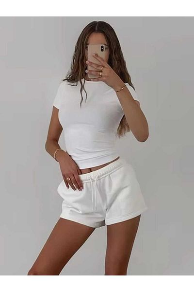 GARDIROZA Crew Neck Women's Short Sleeve Basic White Body