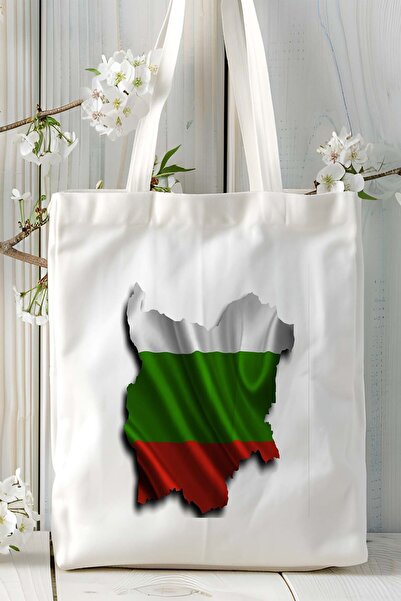 ART HEDİYE Model de geantă de umăr din pânză imprimată cu steagul Bulgaria