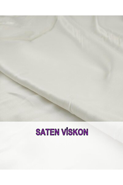 Kumaş Parça Сатен віскоза Екру Ренкте (Ш 140 см x Довжина 230 см)