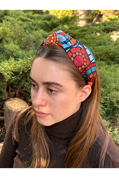 ByMerve تاج إكسسوار شعر نسائي من الساتان بعقدة زرقاء داكنة بنمط مختلط من BYM ...