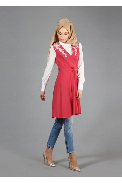 TRENDTESETTÜR Women's Coral T 4723 Sheraton Hijab Tunic