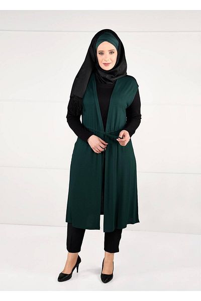TRENDTESETTÜR Γυναικείο Πράσινο (Σμαραγδένιο) Μέση Δαντέλα 2 τεμαχίων τουνίκ 2632