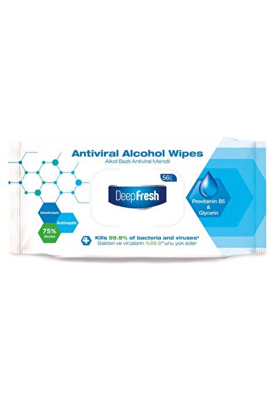 KUT FLY 7 Adet Deep Fresh Alkol Bazlı Antiviral Islak Mendil 56'lı