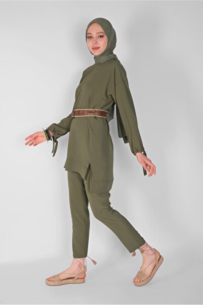 TRENDTESETTÜR 2-Piece Trousers Suit with Drawstring Sleeves and Laces 7165