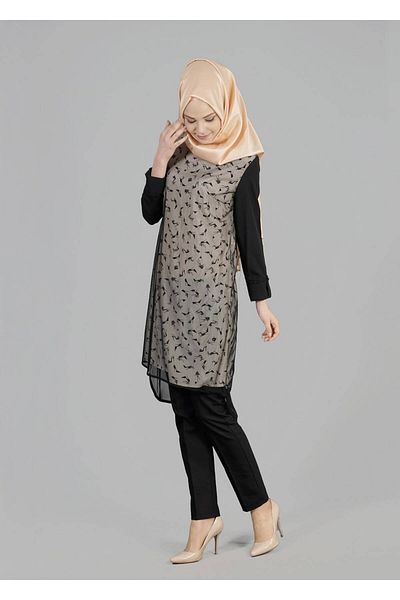 TRENDTESETTÜR Women's Powder T 4956 Rosa Hijab Tunik