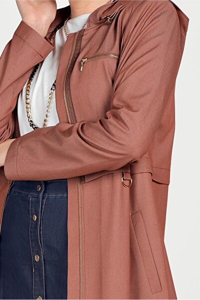 TRENDTESETTÜR Hooded Zippered Sports Top Coat 10158