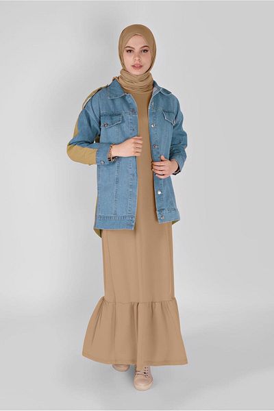 TRENDTESETTÜR Γυναικείο τζιν μπουφάν Navy Blue (INDIGO-CAMEL) δίχρωμο 471