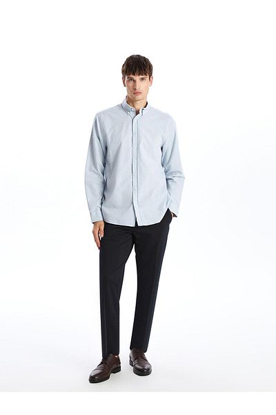 LC Waikiki SOUTHBLUE Slim Fit μακρυμάνικο ανδρικό πουκάμισο Dobby