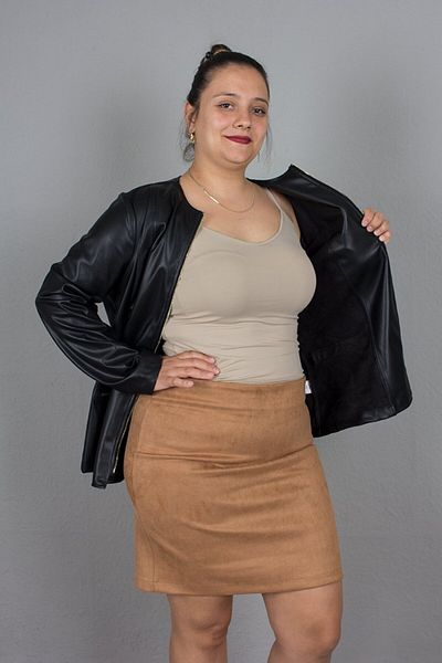 Truva XXL Large Size Suede Leather Coat