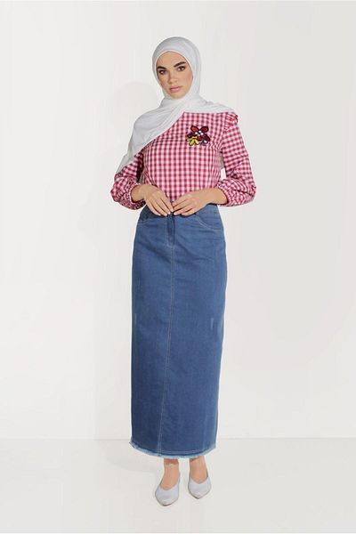 TRENDTESETTÜR Fusta de buzunar din denim 60078