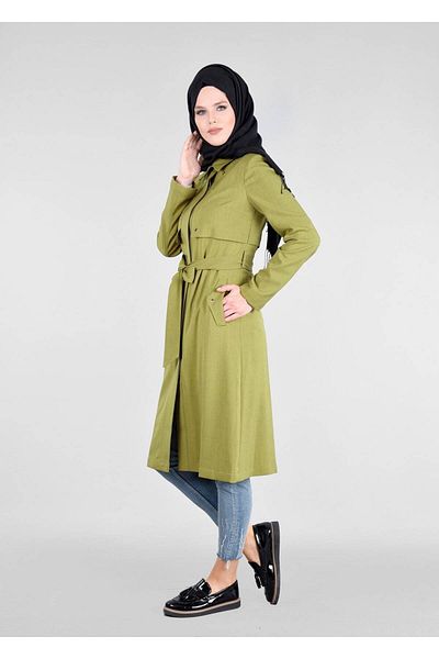 TRENDTESETTÜR T 1803 Style Hijab Trench - Απλό και κομψό