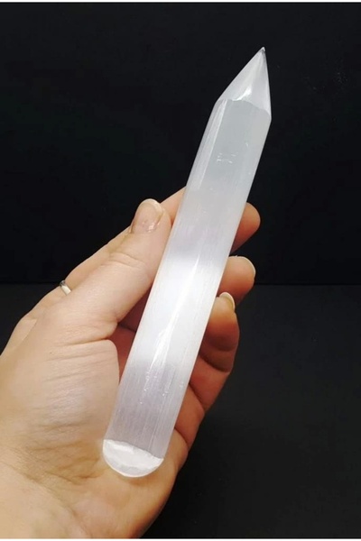 Pozitif Doğal Taş Doğal Beyaz Selenit Kristali Masaj Çubuğu