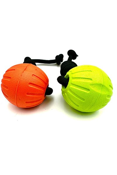 Tasma Market Dog Training Ball Toy with Waterproof Grab Handles Set of 2 9cm