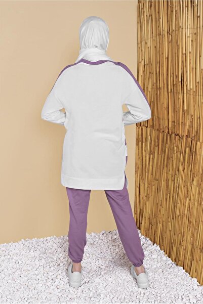 TRENDTESETTÜR Women's Purple (LILA) Striped Trousers Tracksuit Suit 11402