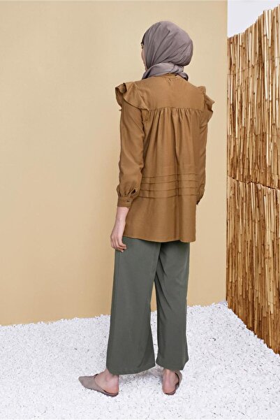 TRENDTESETTÜR Women's Yellow (SAFRAN) Flounce Tunic 00001