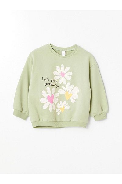 LC Waikiki Lcw Kids Crew Neck Floral Baby Girl Sweatshirt