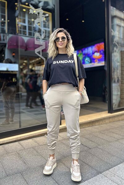 Eswomes كريم طماق مريح مع تفاصيل الجيب