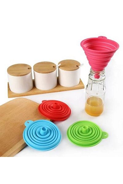 Kenpool Mini Heat Resistant Silicone Foldable Funnel Kitchen Accessory Funnel Home Liquid Assortment