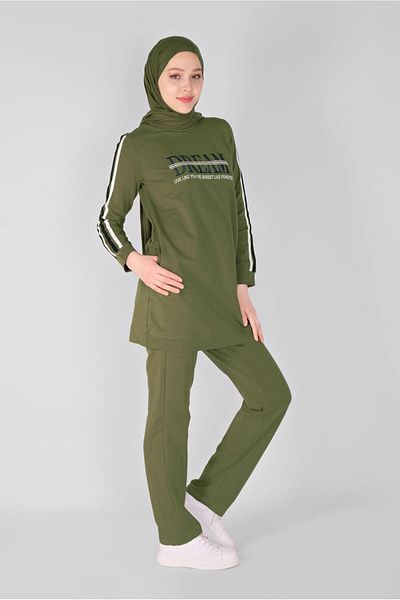 TRENDTESETTÜR Γυναικείο Πράσινο (Y.GREEN) Κέντημα Λεπτομερές Παντελόνι Φόρμα 7619