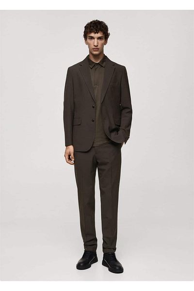 MANGO Man Anti-Wrinkle Woolen Blazer Coat
