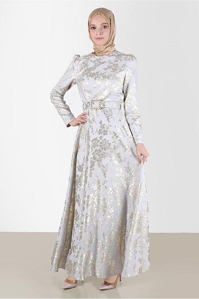 Alvina Rochie jacquard cu curea - 42815