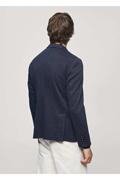 MANGO Man Dar Kesim Balıksırtı Desenli Blazer Ceket