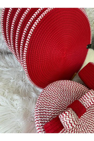 Sarda Design 6-Seater Red Supla Bread Basket with Cover and Bow Detailed Basket.