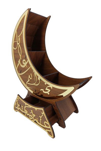 şamaksesuar Candy and Chocolate Happy New Year for Eid - Crescent Stand with Arabic Writing, Decoration and Drawer