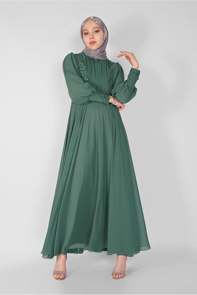 TRENDTESETTÜR 18725 Model rochie de seara cu margele brodate