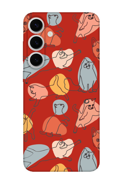 frondcase حافظة هاتف سامسونج S24 FE على شكل قطة باللون الأحمر