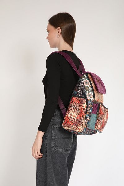 Street Bag Ethnic Bohemian Αυθεντικό Σχέδιο Συνονθύλευμα 5 Θέσεων Σακίδιο πλάτης Ορθοπεδικό Αδιάβροχο