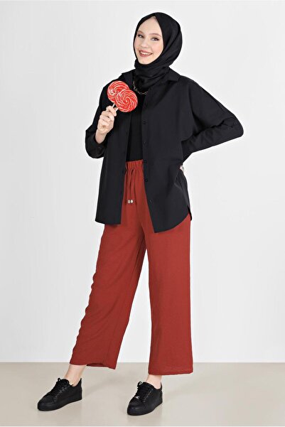 TRENDTESETTÜR Women's Brown (TILE) Elastic Waist Trousers 3521