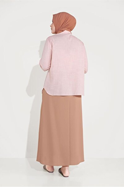 TRENDTESETTÜR Women's Orange (ORANGE) Cotton Tunic with Embroidered Shoulders 20048