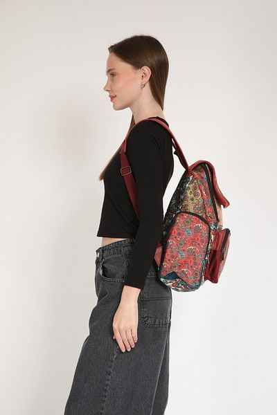 Street Bag Ethnic Bohemian Αυθεντικό Σχέδιο Συνονθύλευμα 5 Θέσεων Σακίδιο πλάτης Ορθοπεδικό Αδιάβροχο