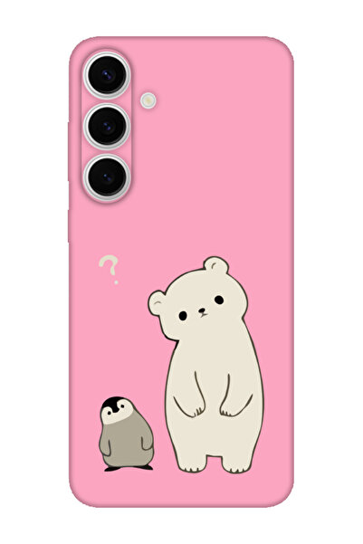 frondcase حافظة هاتف سامسونج S24 FE البطريق والدب الوردي