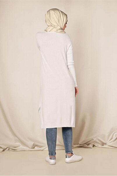 TRENDTESETTÜR WOMEN'S CREAM TUNIC WITH SLIP ON SIDE 4523