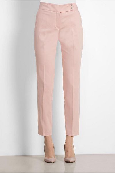 TRENDTESETTÜR Women's Powder Intermediate Waist Cotton Fabric Trousers 7552