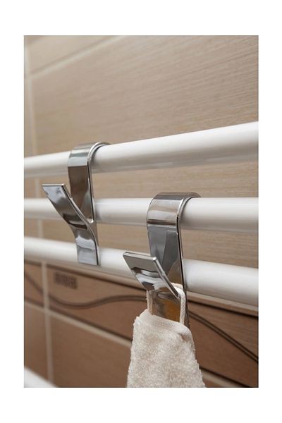 Prima Nova 4-Piece Towel Radiator Hanger Chrome Look Plastic