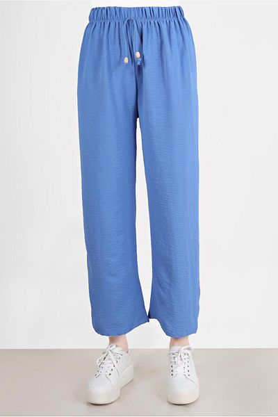 TRENDTESETTÜR Women's Navy Blue (NDIGO) Elastic Waist Trousers 3521