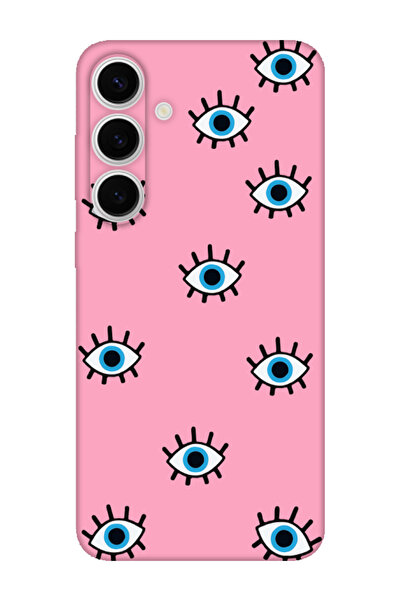 frondcase حافظة لهاتف سامسونج S24 FE عيون الشر باللون الوردي