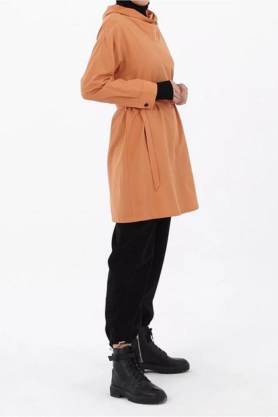 TRENDTESETTÜR Women's Orange (ORANGE) Belted Tunic 70105