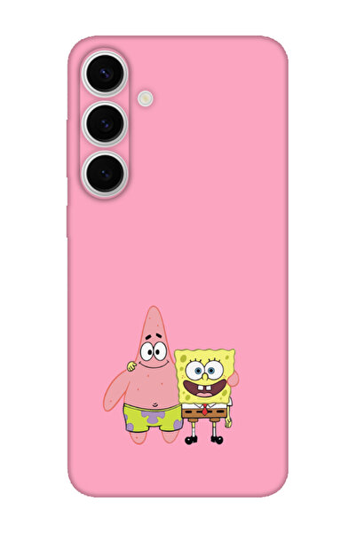 frondcase حافظة هاتف سامسونج S24 FE سبونج بوب وباتريك ستار باللون الوردي