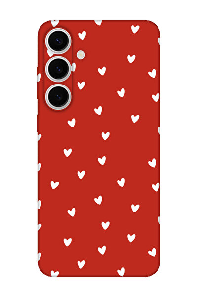 frondcase حافظة لهاتف سامسونج S24 FE قلوب صغيرة باللون الأحمر
