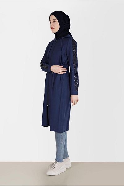 TRENDTESETTÜR Γυναικεία Navy Blue (INDIGO) Sequin Detailed Wear Out 40641