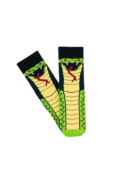 Shuttle Park Unisex Special Series Green Snake Πολύχρωμες κάλτσες με πολύχρωμα σχέδια