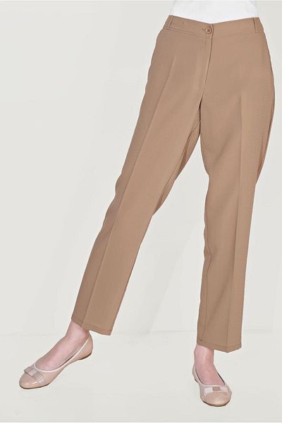 TRENDTESETTÜR Γυναικείο παντελόνι καφέ (K.CAMEL) με τσέπη στη μέση 70089