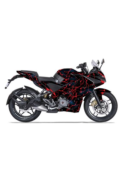 Run Grafik Shop Bajaj Pulsar Rs200 Lightning Patterned Graphic Sticker Kit Set