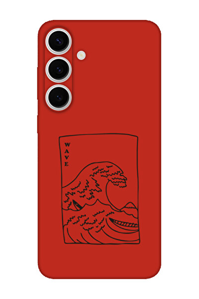 frondcase حافظة لهاتف سامسونج S24 FE كاناجاوا ويف باللون الأحمر