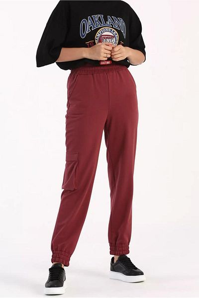 TRENDTESETTÜR Women's Burgundy (CHICK RATTLE) Cargo Pants 20077